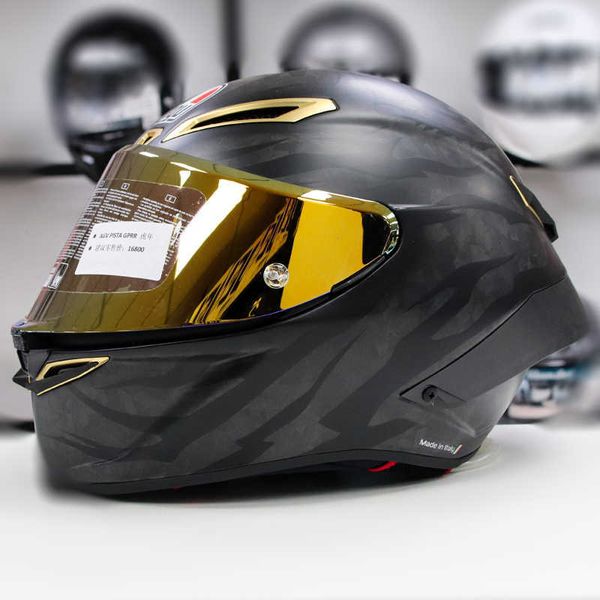 Capacetes Moto AGV Design de motocicleta Motocicleta Segurança Conforto Agv Pista Gprr Fibra de Carbono Preto Vermelho Trail Racing Capacete Completo 75º Aniversário Chameleon PEIK