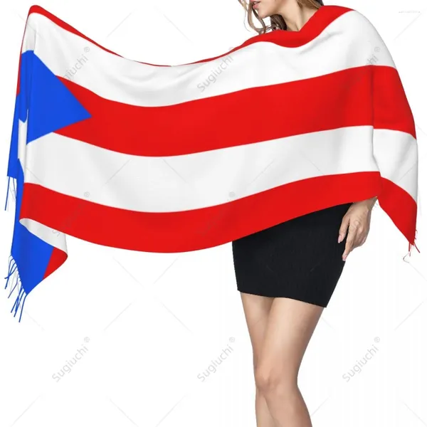 Lenços Porto Rico Bandeira Ricans Cachecol Pashmina Quente Xale Envoltório Hijab Primavera Inverno Multifuncional Unissex