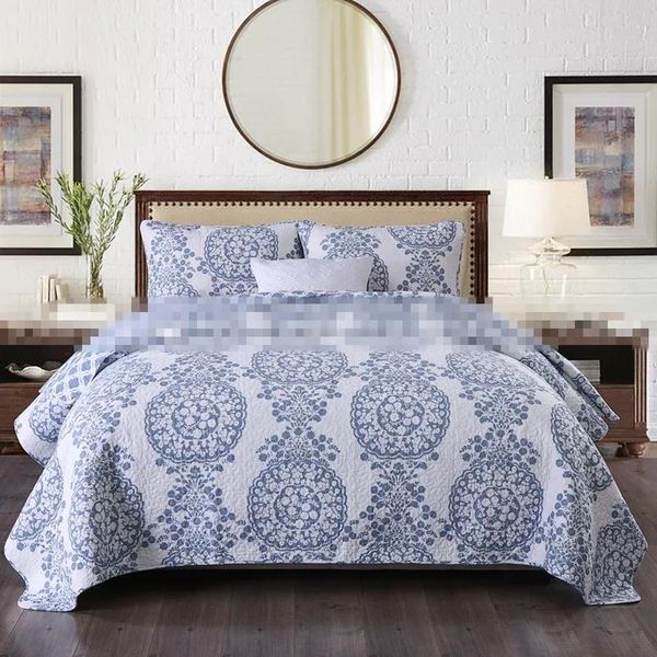 Conjuntos 3pcs estilo boêmio floral patchwork colcha 100% algodão colcha completa queen king size impressão capa de cama frete grátis AL