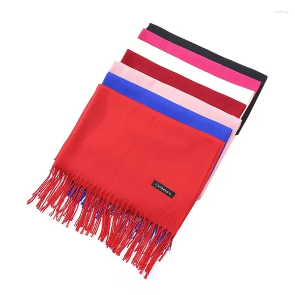 Lenços feminino inverno cachecol reversível longo macio engrossar pescoço envoltório xale pashmina mulheres andando neckwear