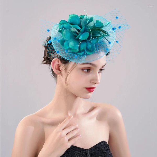 Fermagli per capelli Festa Matrimonio Sposa Decorazione floreale dolce Accessori a cerchio per donna con cappello