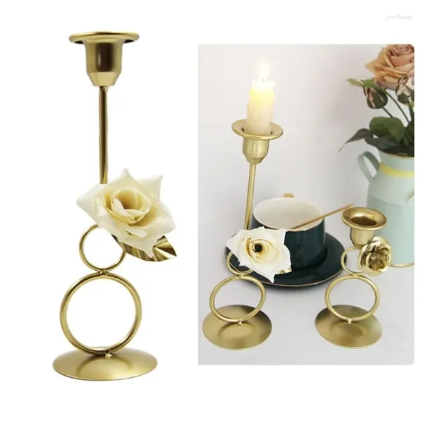 Candele in ferro battuto Candlestick Flower Holder State Decorazione del matrimonio