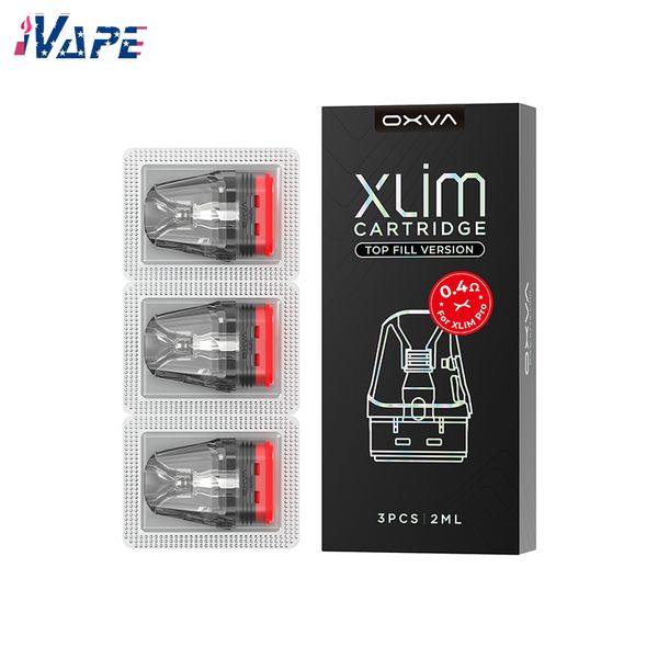 Cartuccia pod OXVA Xlim V3 da 2 ml Sistema anti-perdite con riempimento superiore, Opzioni bobina: 0,6ohm, 0,8ohm, 1,2ohm, 0,4ohm, compatibile con la serie Xlim 3 pezzi/confezione