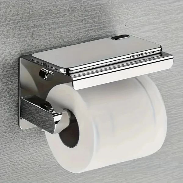 Держатель для туалетной бумаги из нержавеющей стали для ванной комнаты, рулон туалетной бумаги без сверления, настенное крепление, держатели для туалетных телефонов, домашнее полотенце 240102