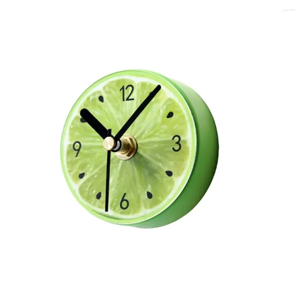 Orologi da parete Orologio magnetico per frigorifero Orologio rotondo con motivo di frutta a forma di cartone animato Ciondolo per frigorifero Lavagna con armadietto magnetico per ufficio domestico