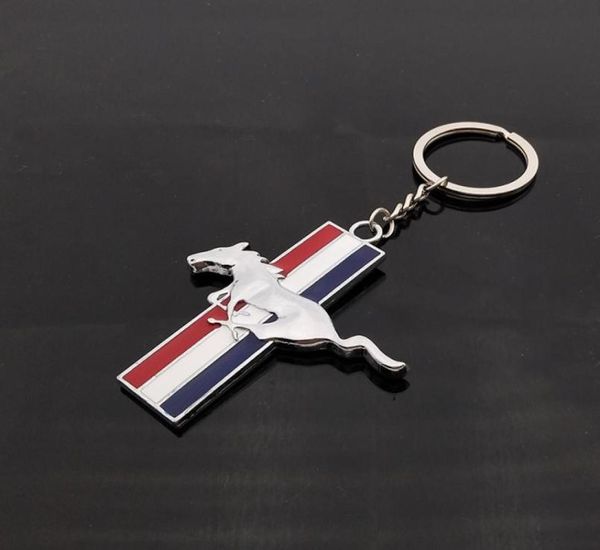 Fit Für Ford Mustang 3D Auto Geschenk Running Horse Chrom Metall Echte Schlüsselanhänger Auto logo KeyChain Auto Schlüsselanhänger Auto Styling9133530