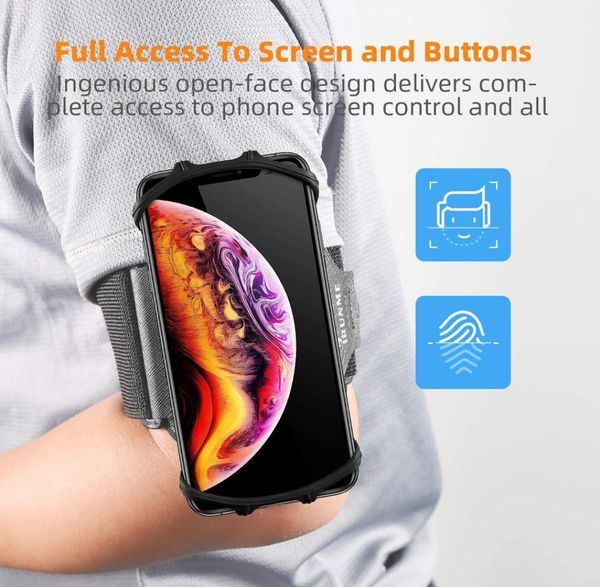 Correndo pulseira suporte do telefone rotação de 360 ° braçadeira esportiva destacável com suporte chave para iphone samsung xiaomi huawei phone3630720