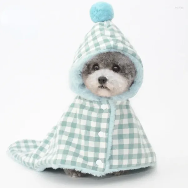 Abbigliamento per cani Simpatico plaid invernale caldo Coperta per animali domestici Sacco a pelo Mantello per gatti Cappotto Abbigliamento con cappuccio Costume