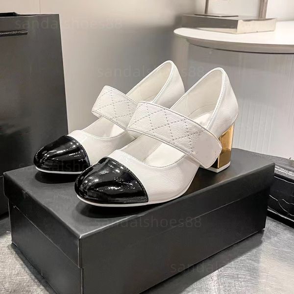 Mary-Jane-Schuhe für Damen, Blockabsatz, Schleife, Schnalle, Absätze, Pumps aus gestepptem Lackleder, Schwarz, Weiß, Ballerinas mit klobigem Absatz, Ballerina-Pumpschuhe, Hochzeit, formeller Schuh