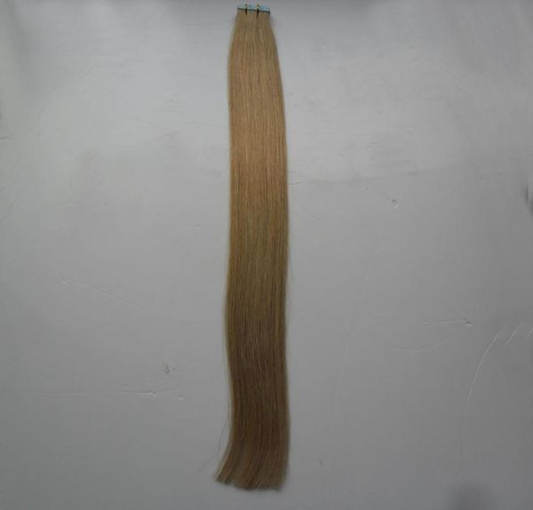 Fita em extensões de cabelo humano 40 pçs 100g duplo desenhado remy cabelo em linha reta invisível pele trama fita do plutônio em extensões de cabelo 4845837