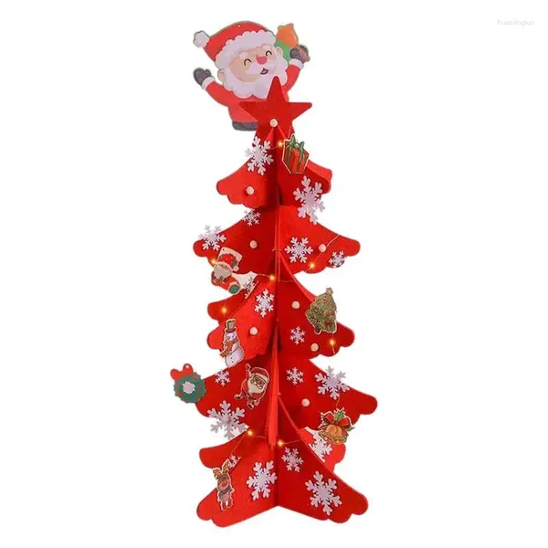 Decorações de natal papai noel sentiu árvore presentes ornamentos conjunto decorativo não-tecido diy artesanato para crianças da criança noel/alce