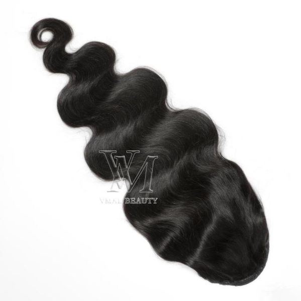 Avrupa Tek Çizilmiş Horsetail Sıkı Delik Klipsi 120g 1B Vücut Dalga Çizme Ponytails Remy Bakire İnsan Saç Uzantıları2044930