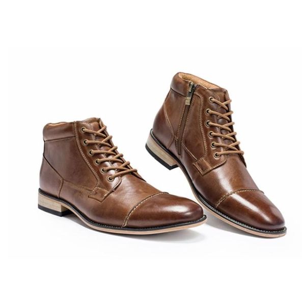 2021 Diseñador Martin Boots Hombres Zapatos de tobillo Western Cowboy Boot Zip en el lado Vestido de moda Fiesta Zapatos de boda con caja W597934818