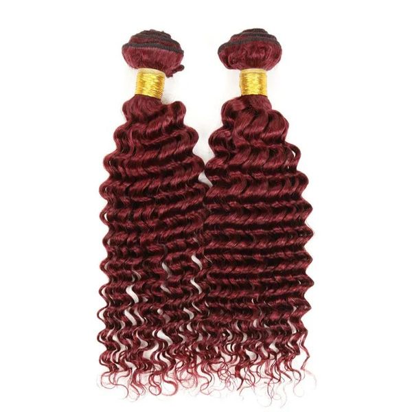 Утки, новый стиль, бордовые волосы, глубокое вьющееся плетение 99j, бразильские малазийские перуанские, монгольские, вьющиеся девственные волосы, 4 шт. в партии, высший сорт, винно-красный