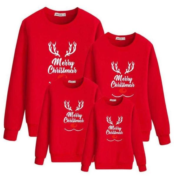 Aile Noel Sweaters Baba Anne Kızı Oğul Eşleşen Kıyafetler Yeni Yıl Çocuk Hoodies Giyim Anne ve Ben Giysileri H105885210