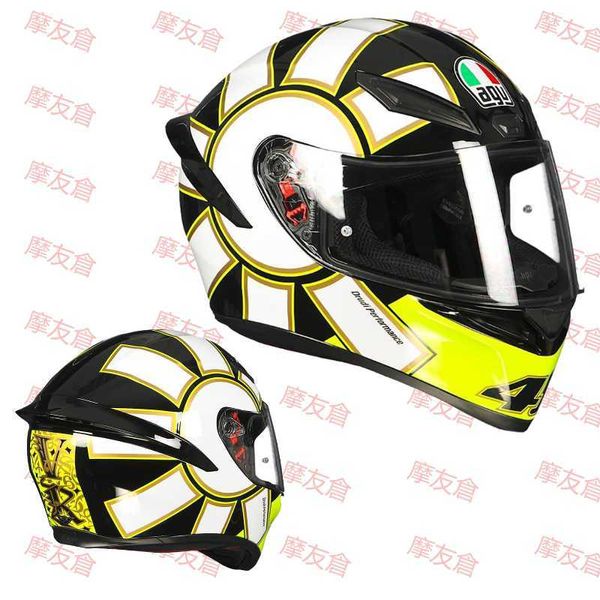 Cascos Moto AGV Diseño de motocicleta Seguridad Comodidad Agv K1 Motocicleta Antivaho Completo Hombres y mujeres General Racing Running Casco Primavera LQMQ