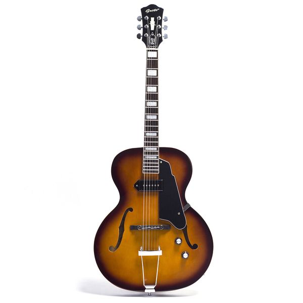 Grote Vintage Sunburst Color E-Gitarre F-Löcher Maple Hollow Body Jazz