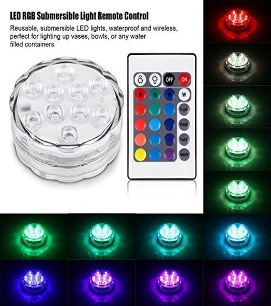 Umlight1688 Dalgalı LED Işıklar Uzak Pille Powered Qoolife RGB RGB Çok Renkli Vazo Baseflo3813976 için su geçirmez ışık değiştirme