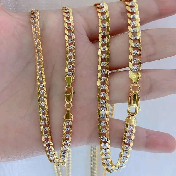 Neue Mode Au750 Echt Solide Schmuck Karat Reines Gelb Männer Halskette Gold Kubanischen Kette Groß Großhandel