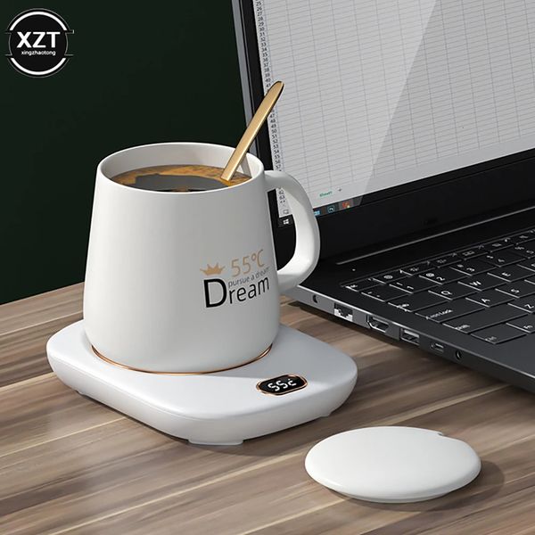 Riscaldatore per tazza USB Scaldatazze per caffè Latte Tè Temporizzazione dell'acqua Tappetino riscaldante Tappetino caldo Sottobicchiere a temperatura costante Forniture 240102