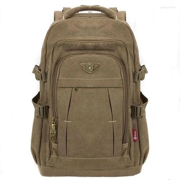 Schultaschen Herren Canvas Rucksack Reißverschluss Rucksäcke Laptop Reise Schulter Mochila Notebook Schultaschen Vintage College