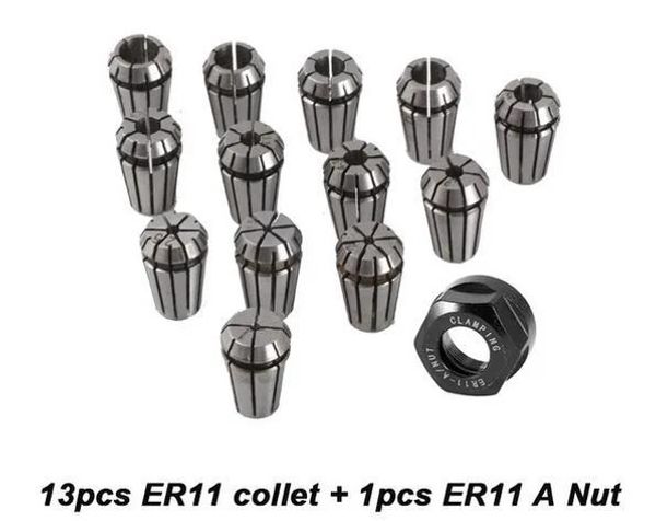 Запчасти Бесплатная доставка Cnc Spindle Collet 13pcs Er11 17mm Collet Puck и 1PCS ER11A гайка для роутера с помощью машинного инструмента.