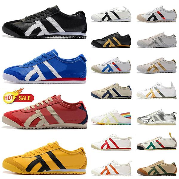 Designer Onitsukass Tiger Mexico 66 Running Shoes Mens Mulheres Preto Branco Amarelo Azul Prata Marrom Vermelho Birch Peacoat Sports Sneakers Treinadores Tamanho 36-44