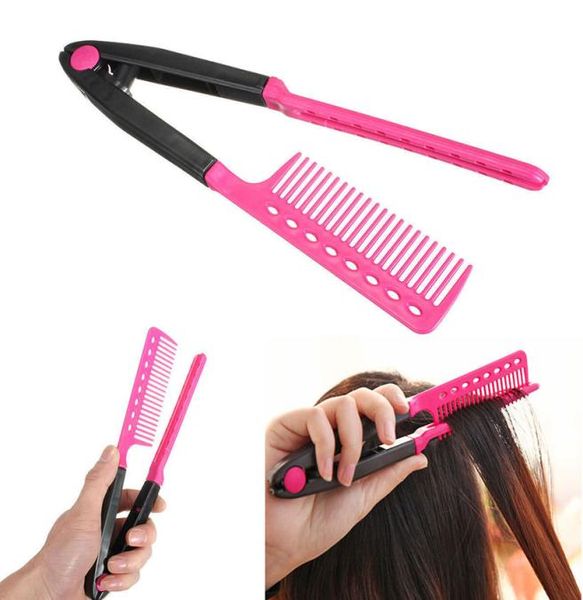 V Tipo Alisador de Cabelo Pente DIY Salão de Cabeleireiro Ferramenta de Estilo Cachos Escova de Cabelo Pentes DHL 5892826