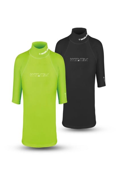 WINMAX Preto e Verde Ternos de Mergulho para homens Roupas de Surf Curto Camisa Rash Guard Homens Swimwear Lycra Rash Guard Para Homens Su8236367