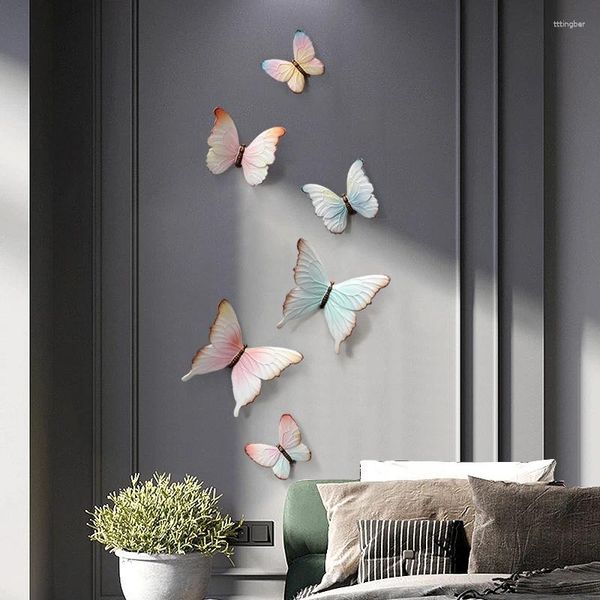 Декоративные статуэтки, легкие роскошные бабочки, настенные подвески для гостиной, дивана, ТВ, фоновое украшение