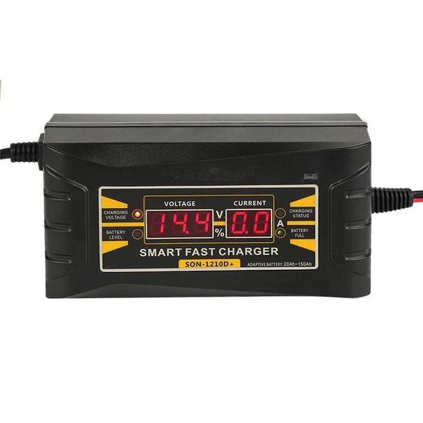 Elektronik Vollautomatische Autokatterladegerät 110 V/220 V bis 12 V 6A 10A Smart Fast Power Lading für nasse Trockenblei Säure Digitales LCD -Display