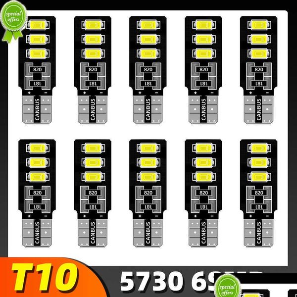 Dekoratif ışıklar yeni 10pcs araba sinyal lambası W5W T10 LED BBS CANBUS 5630 6SMD 12V 6000K 194 168 LEDCLEARANCE Işıkları Okuma Lisansı Dro DHY6X