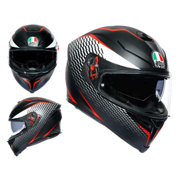 Helme Moto AGV Motorraddesign Sicherheit Komfort Agv K5s Doppellinse Antibeschlag Voller Sportwagenhelm Motorradausrüstung Atmungsaktiv GKBL