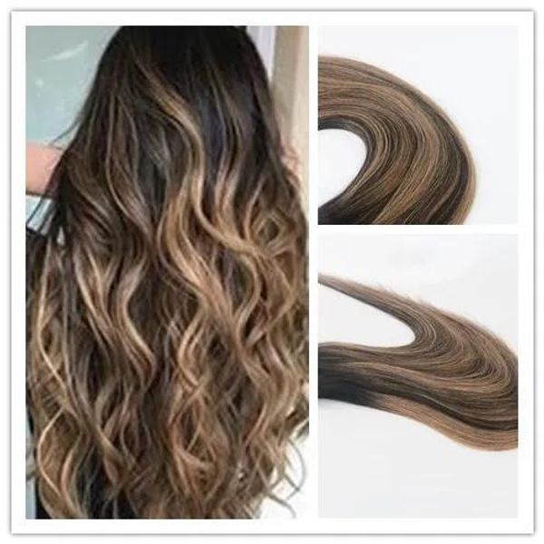 Tesse Balayage Colore T1B/6 Trama di capelli di tessitura dei capelli umani lisci capelli vergini più venduti 100G per pacco