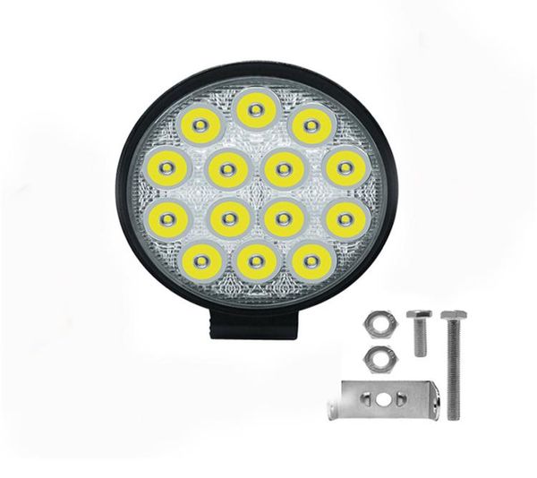 42 W rundes LED-Flutlicht, Offroad-Fahrarbeitslampe, zusätzliche Nebelscheinwerfer für Jeep, Auto, LKW, Traktor, Motorrad, Boot