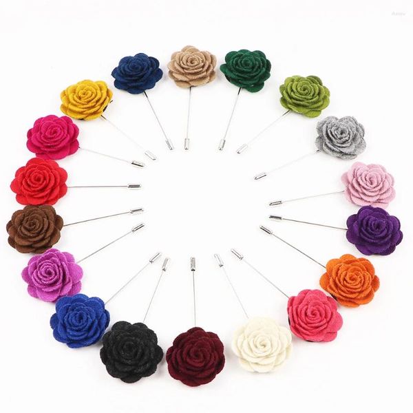 Broches moda romântica flor artesanal 34 cores tecido broche casamento terno camisa colar lapela pino jóias acessórios presentes