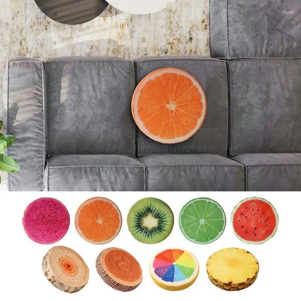 Kissen 3D Obst Runde Gefüllte Kissen Kiwi Orange Wassermelone Sitz S Form Dekoration Für Zuhause