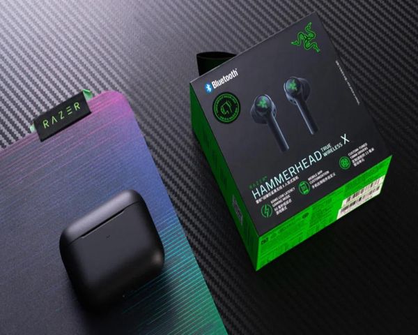 Наушники Razer Hammerhead True X, беспроводные игровые наушники с низкой задержкой, Bluetooth 5,2 TWS, черные умные сенсорные спортивные наушники-вкладыши