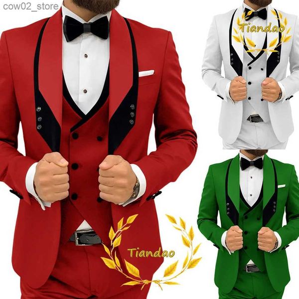 Erkek Suit Blazers Erkekler Takım Düğün Ceket Pantolon Yelek Çat Tie 4 Parçalı Set Resmi Parti Elbise Moda Stexedo Erkek Gel Homme Q230103