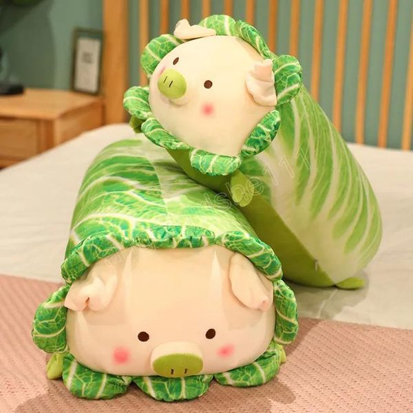 Tiere 45 cm Kawaii Kohl Schwein Plüschtier Weiche Cartoon Gemüse Pflanzen Gefüllte Puppe Langes Kissen Sofakissen für Mädchen Geschenke