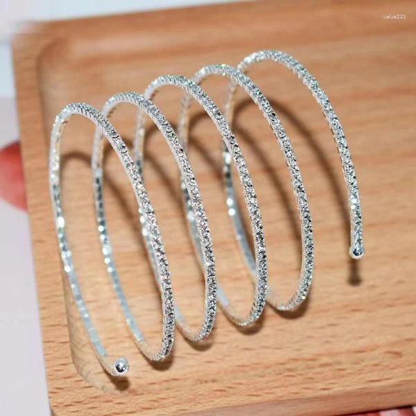 Link pulseiras bobina simples braço superior banda manguito armlets para mulheres meninas pulseira ajustável sentido estético