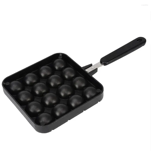 Panelas 16 buracos antiaderente ergonômico takoyaki pan casa alumínio fundido com agulhas de cozimento ferramenta de cozinha anti escaldante placa de churrasco restaurante