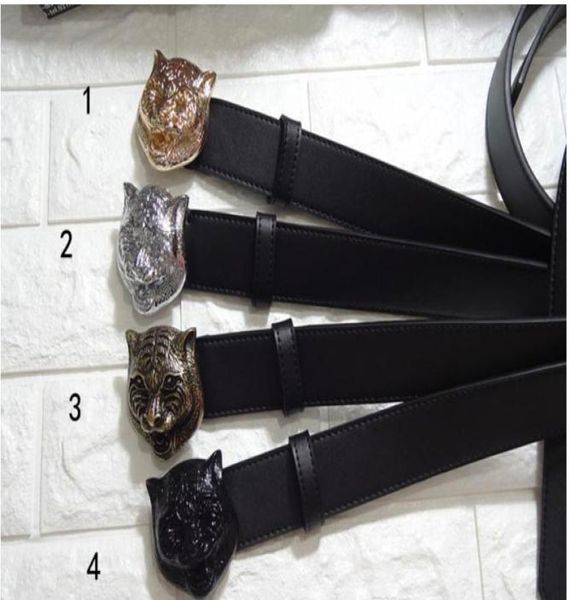 Cintura nera da uomo Cinture da lavoro in vera pelle Cintura in puro colore con fibbia per cintura modello tigre c122752725