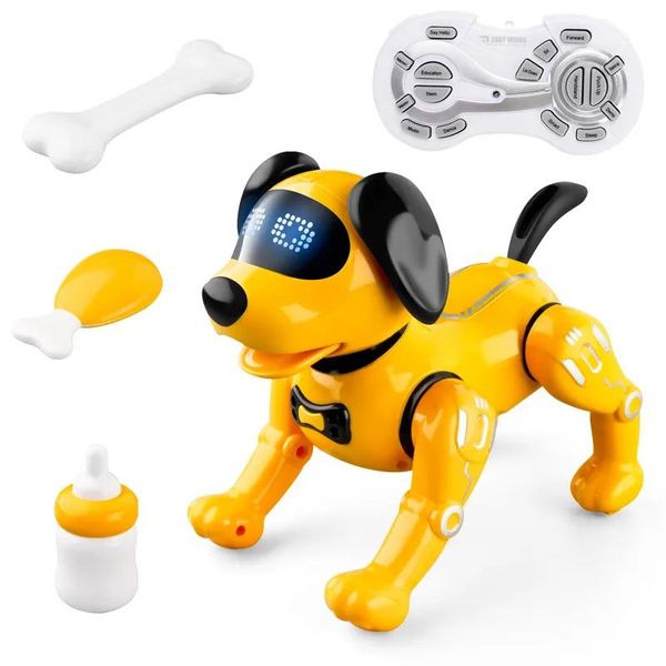 Animais robô de controle remoto inteligente animal cão educação precoce brinquedos das crianças interação pai-filho demônios handstand programável