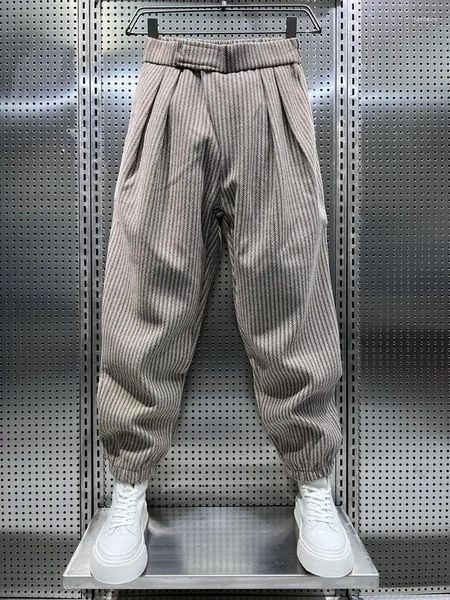 Calças masculinas listradas soltas hip hop roupas esportivas em japonês harajuku calças harem sweatpants z63