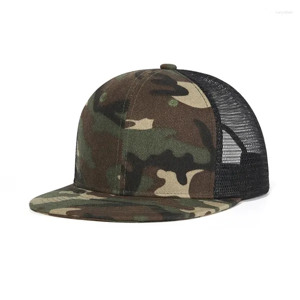 Cappellini da baseball Cappellini per adolescenti Snapback Flat Bill Uomo Summer Army Traspirante Regolabile Accessorio sportivo Hiphop