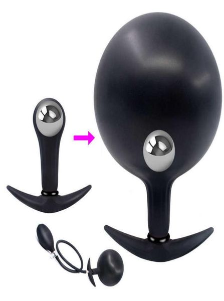 Metal bolas anais inflável butt plug grande tubo buceta decoração vaginal adulto brinquedos sexuais para homens mulheres buttplug 2110157426635