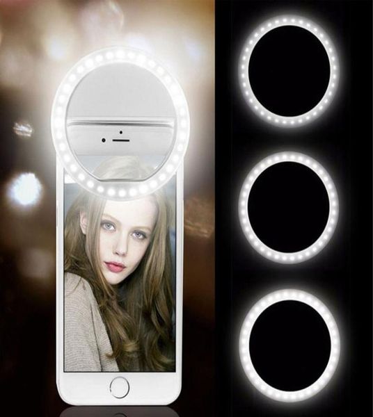 Carica USB Led Selfie Ring Light Obiettivo del telefono cellulare LED Selfie Lamp Ring per iPhone per Samsung Xiaomi Phone Selfie Light5356860