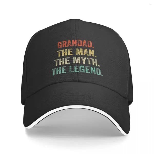 Ballkappen Grandad The Man Myth Legend Baseball Cap Designer Hut Lustige Sportvisier Männer Frauen