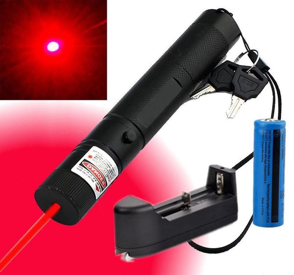 Penna puntatore laser rosso ad alta potenza 10 miglia 5wm 650nm Potente militare giocattolo gatto laser rosso 18650 Caricabatteria3944429